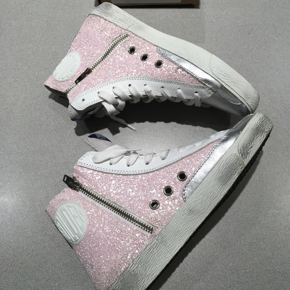 Golden Goose Francy Pink Glitter White Silver NIB - Picture 5 of 7